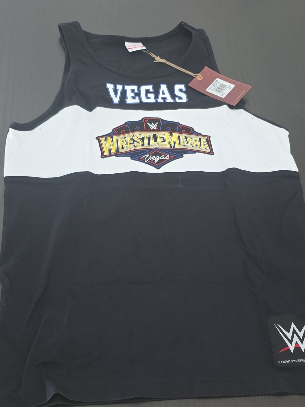 Mitchell & Ness Black and White WWE WrestleMania Vegas Tank Top